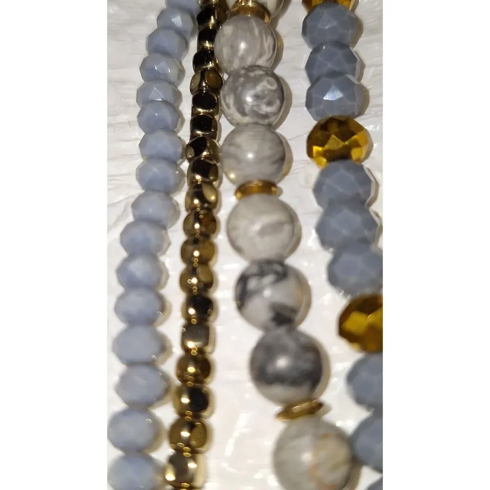 Apple Watch Gemstone Band Layered Agate Stretchy Elegant Boho Bracelet